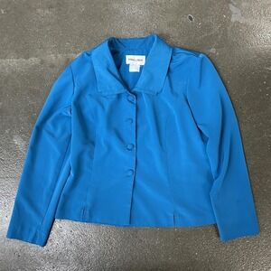 Randall Jordan Jacket Womens Medium Blue Button Front Blazer Topper Polyester